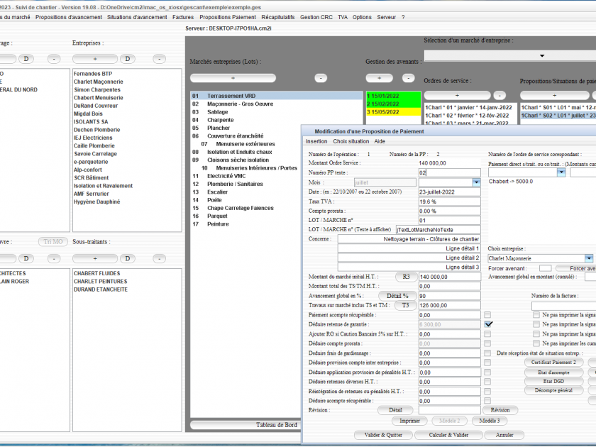 amélioration de la gestion des situations dans le logiciel de suivi de chantier Gescant Mac et PC v19.08