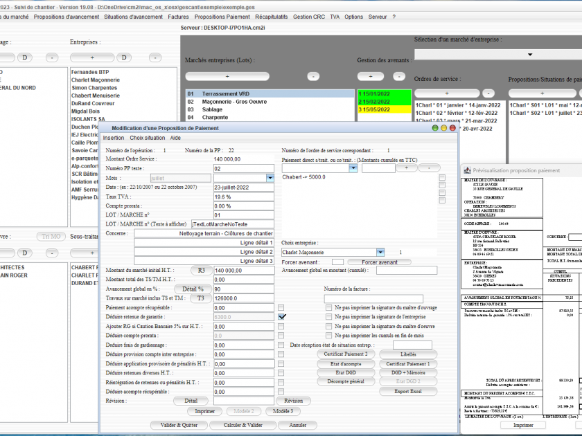 amélioration du modèle 3 de situation dans le logiciel de suivi de chantier Gescant Mac et PC v19.08