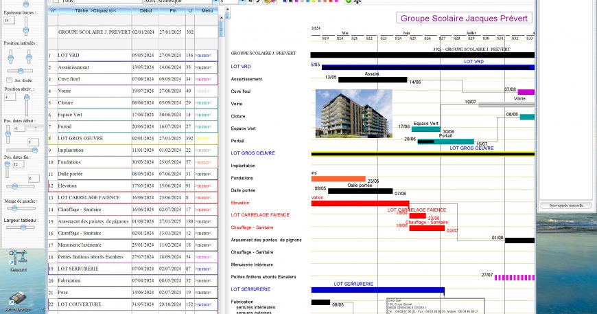 nouvelle bulle d'aide sur la table de saisie du logiciel de planning de chantier et d'Architecture Faberplan Mac et PC v19.01