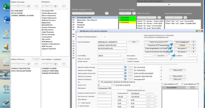 4 nouveaux documents perso du logiciel de suivi de chantier Gescant Mac et PC v20.12