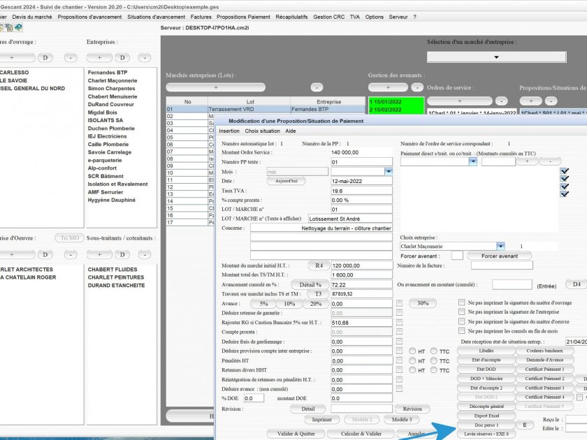 amélioration de la liaison de documents personnels avec les situations du logiciel de suivi de chantier Gescant Mac et PC v20.20