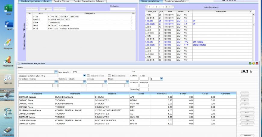 nouvelle version du logiciel de pointage des heures et gestion des temps passes et suivi des couts sequora 2005