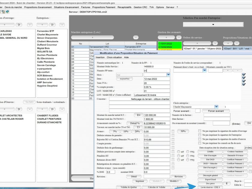 améliorations liaison des situations avec la levée des réserves du logiciel de suivi de chantier Gescant Mac et PC v20.23